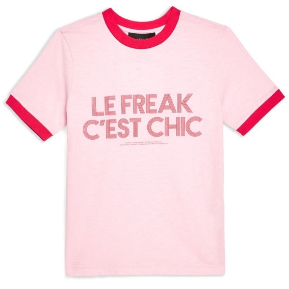 NWOT Topshop LE FREAK C’EST CHIC Ringer Tee Shirt Small 4-6